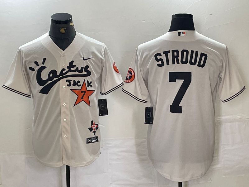 Men Houston Astros 7 Stroud White Sign Jointly 2024 Nike Game MLB Jersey style